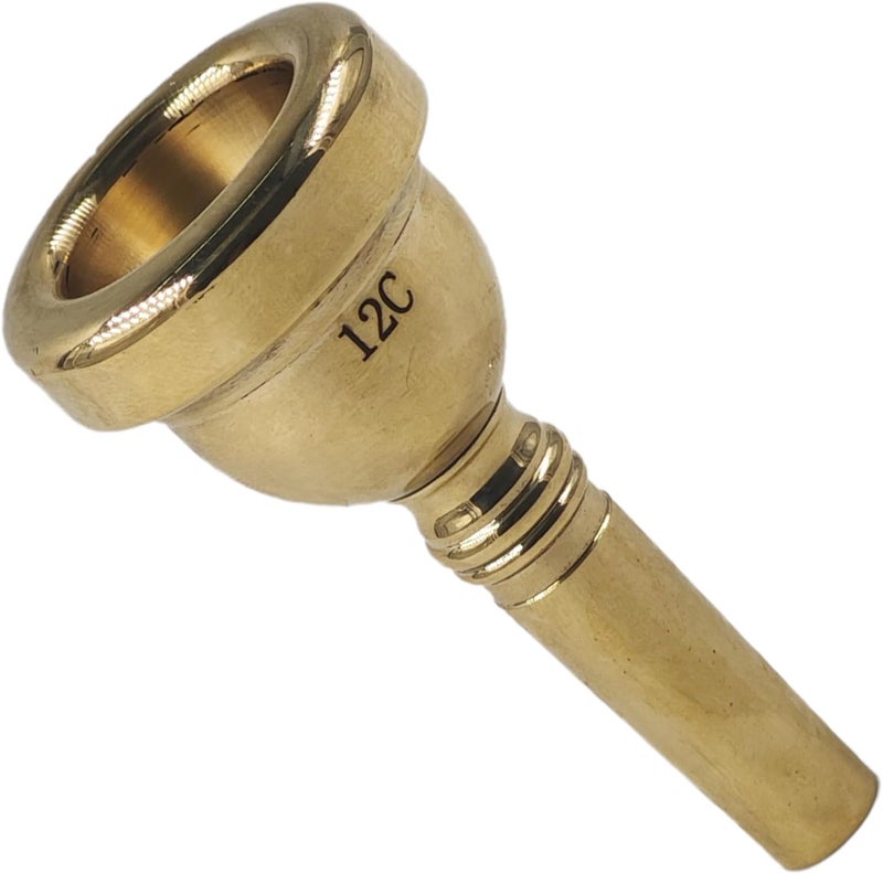 AUXBC 12C Gold Plated Trombone Mouthpiece, Baritone and Euphonium Mouthpiece, Ideal for Students, Beginner and Professionals - Image 1